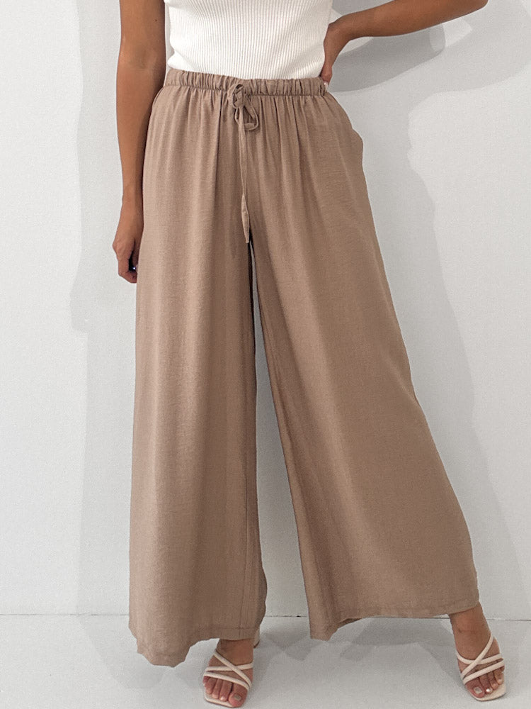"Milano" weiche Hose aus Viscose - mocca