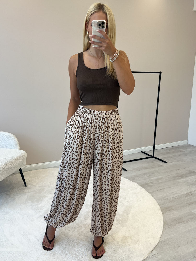 "Parga Leo" weiche Pumphose aus Viscose - beige/mocca