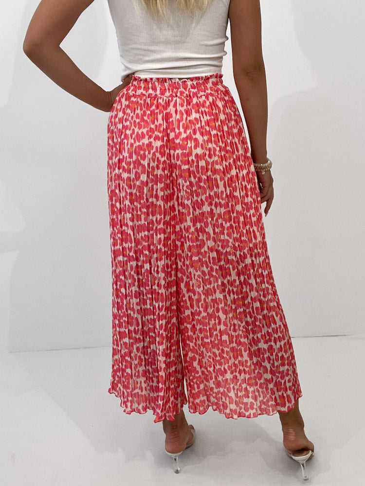 Leo Culotte Plisseehose - creme/rosa