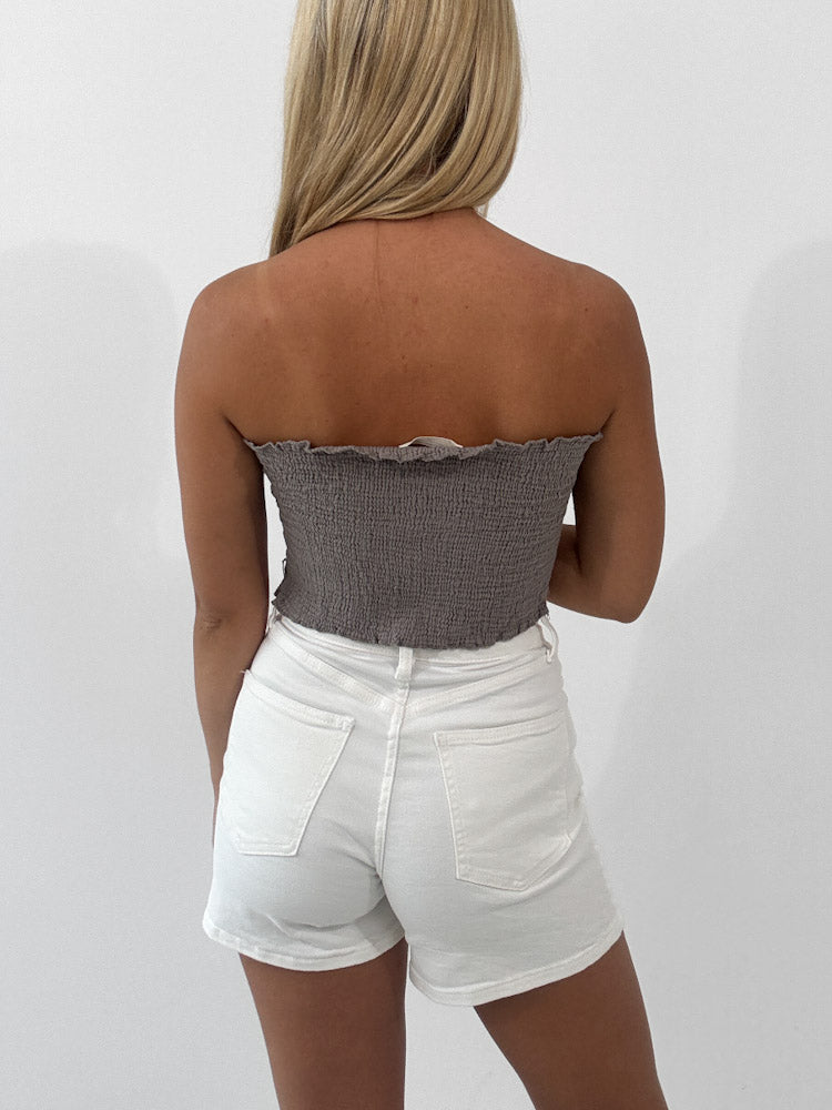 "Bari" Tube Top aus Baumwolle - mocca
