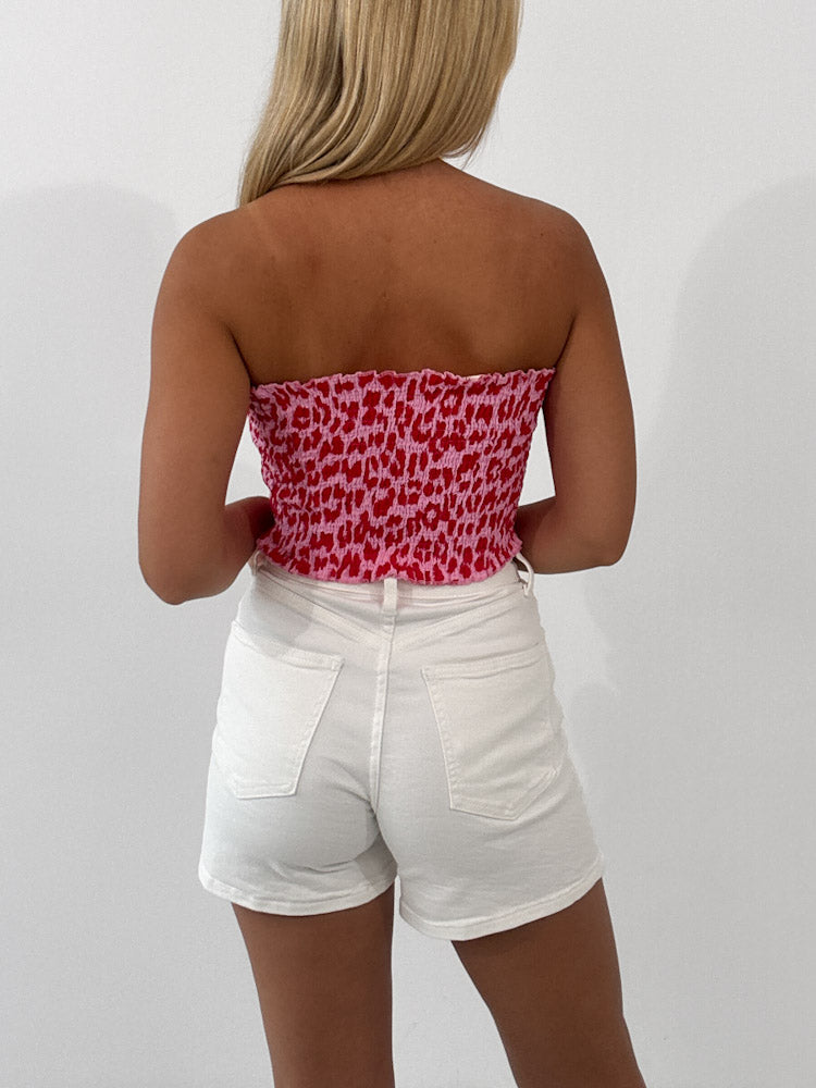 "Bari Leo" Tube Top aus Baumwolle - pink/rot