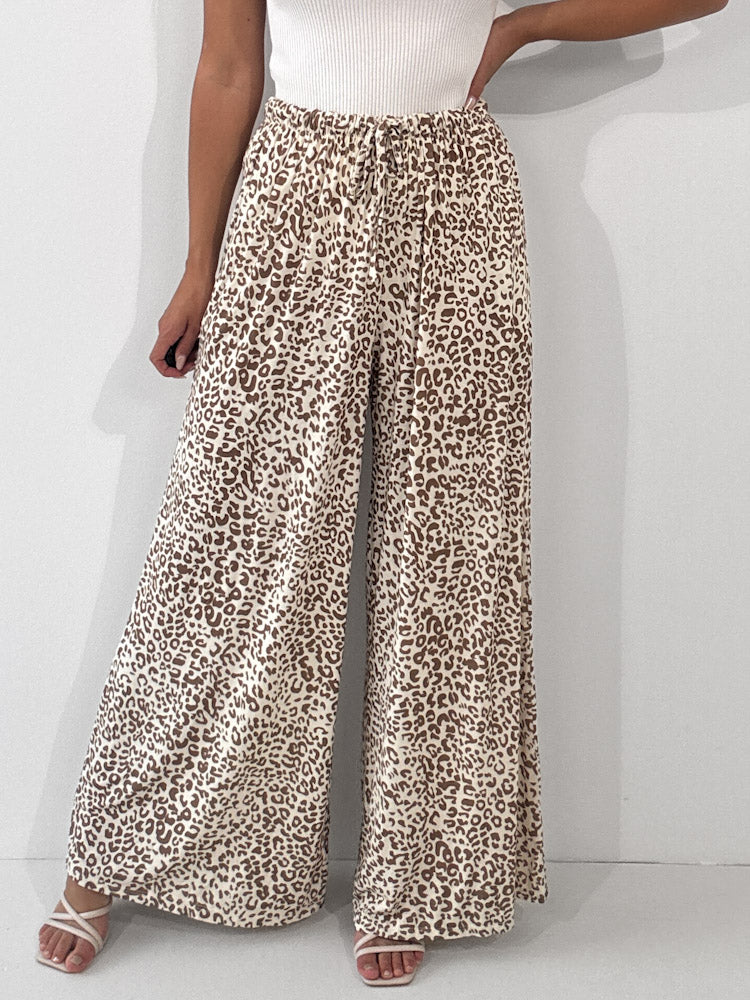 "Pienza Leo" weiche Hose aus Viscose - beige/mocca