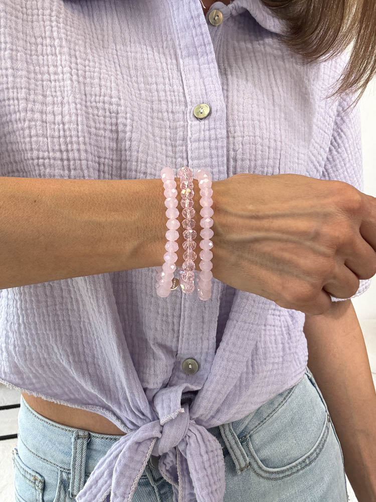 ,,Cristallo"- Kristall-Armbänder - rosa