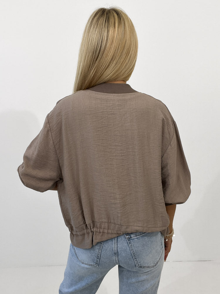 "Trulli" stylischer Blouson aus Viscose - mocca