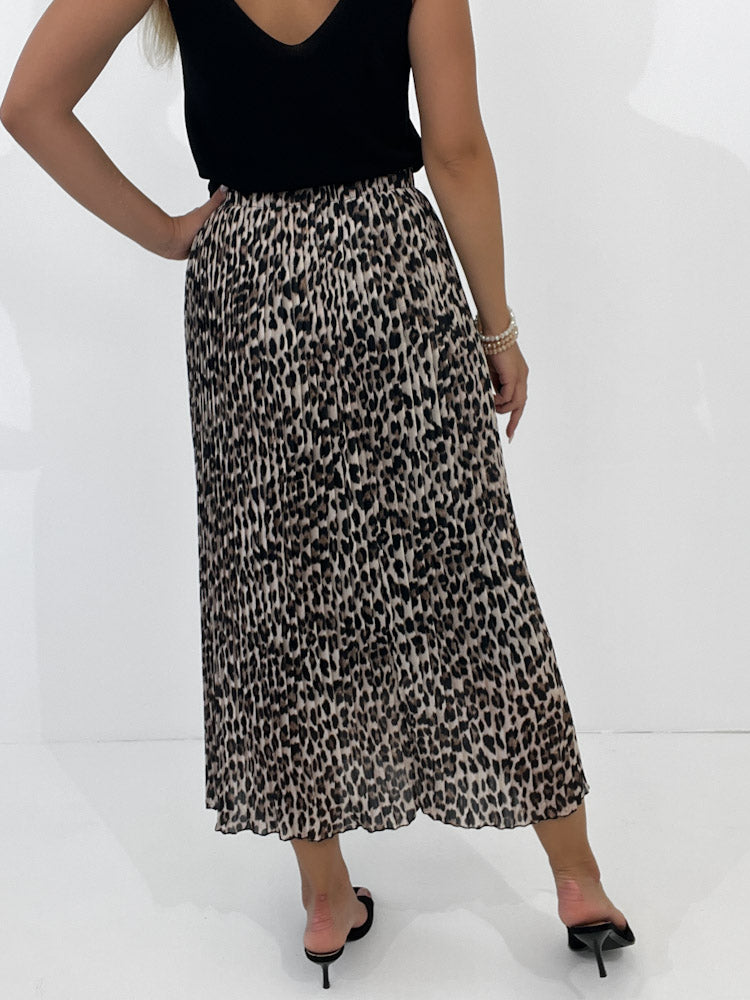 "Skirt Leo" stylischer Plissee Rock - beige