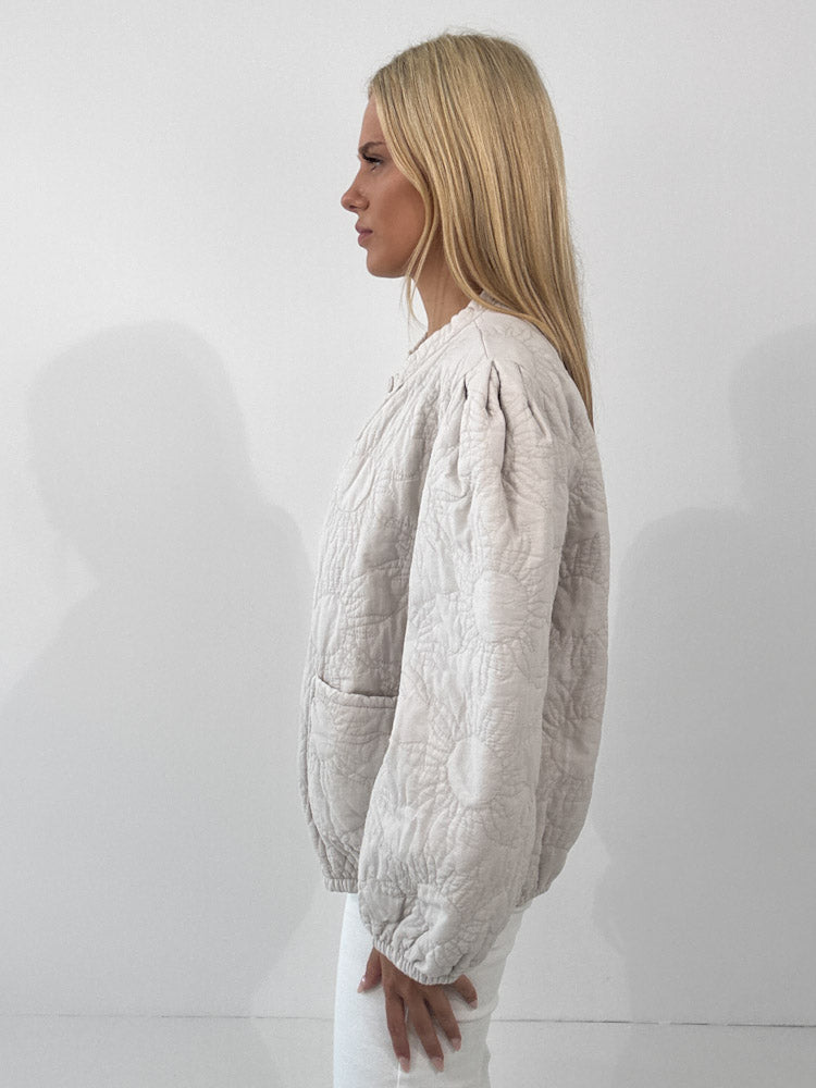 "Sunny" süße Steppjacke aus Baumwolle - beige