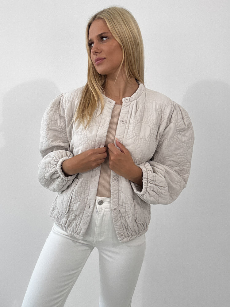"Sunny" süße Steppjacke aus Baumwolle - beige