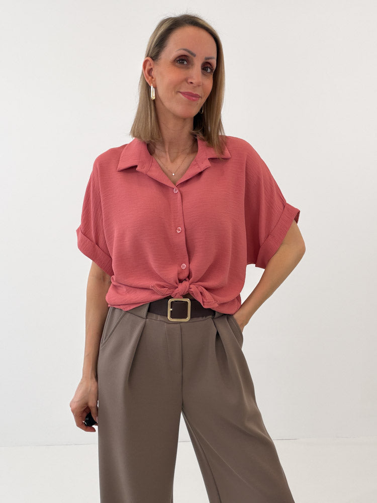 "Sunshine" kurze Bluse - indian rose