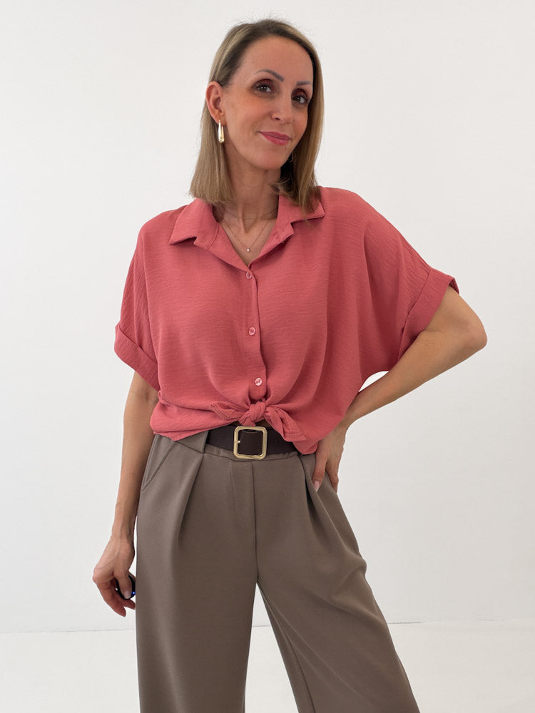 "Sunshine" kurze Bluse - indian rose