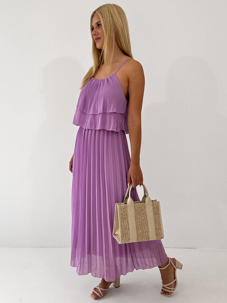 "Milano" Plissee Kleid - lila