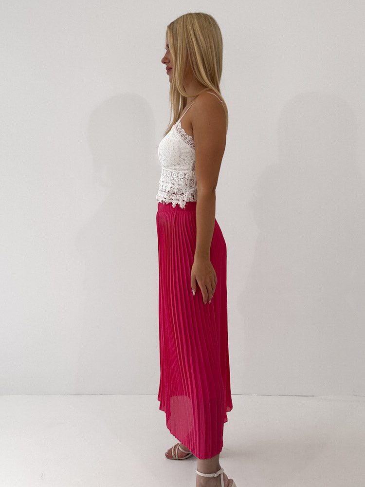 "Skirt" stylischer Plissee Rock - pink