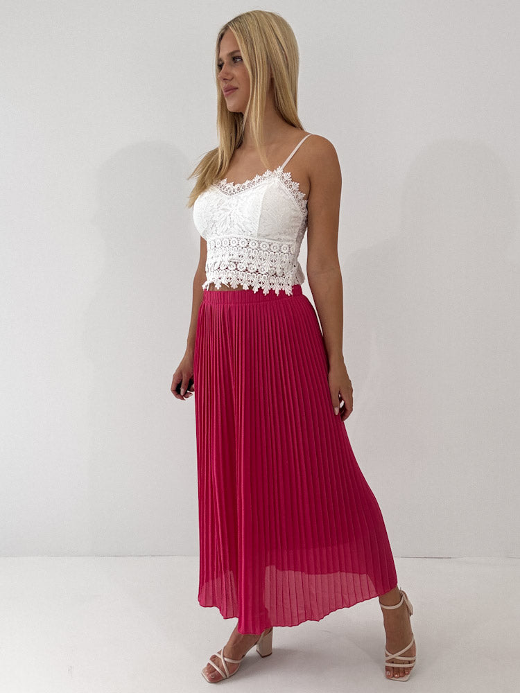 "Skirt" stylischer Plissee Rock - pink