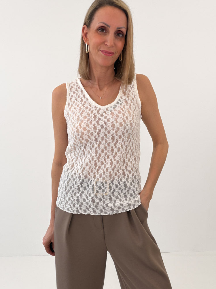 "Summer Lace" Top aus weicher Spitze - weiß