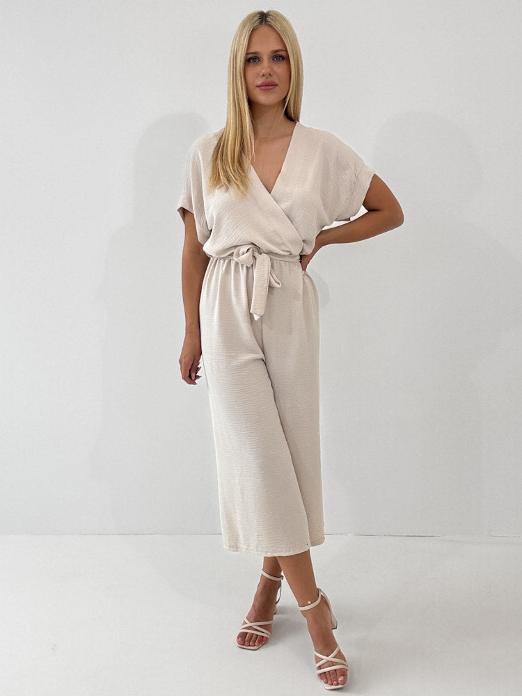 "Sunshine" stylischer Jumpsuit - beige