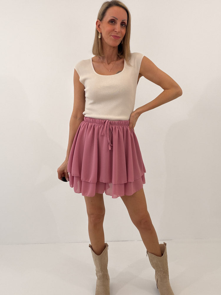 "Bella Skort" weicher Hosenrock - berry