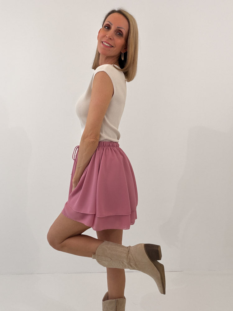 "Bella Skort" weicher Hosenrock - berry