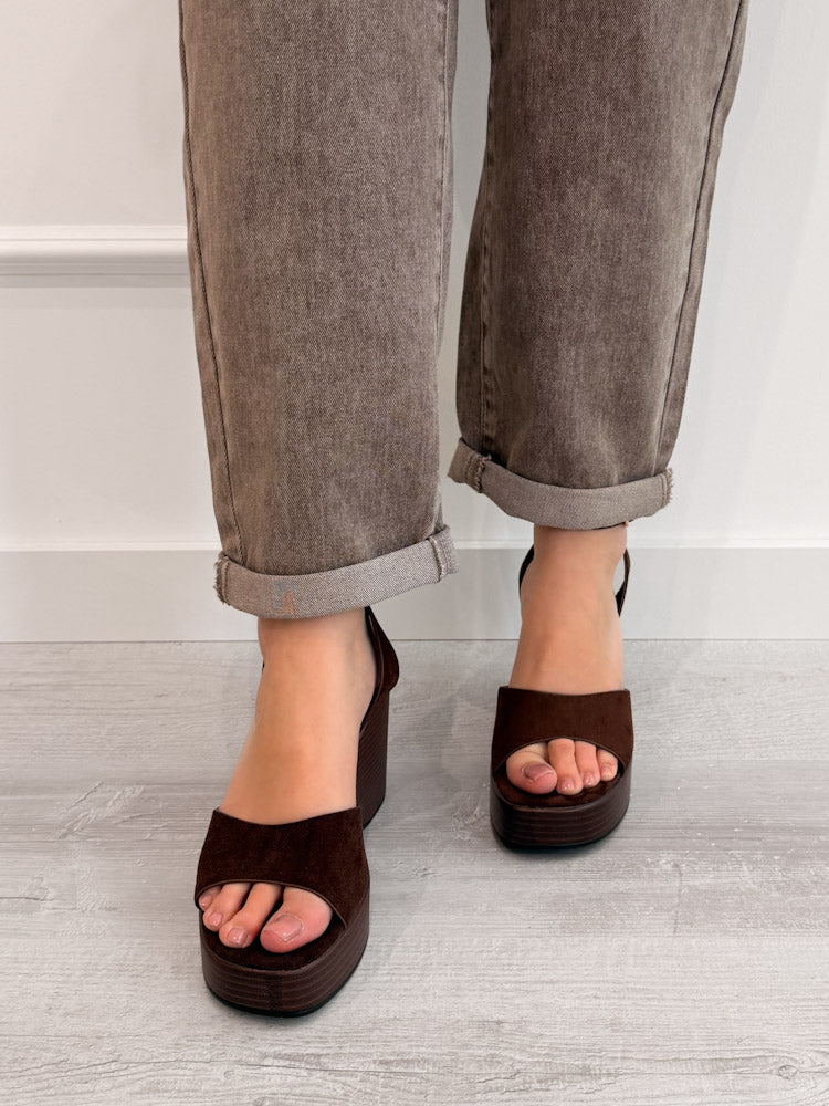 "Garda" bequeme Wedges - braun