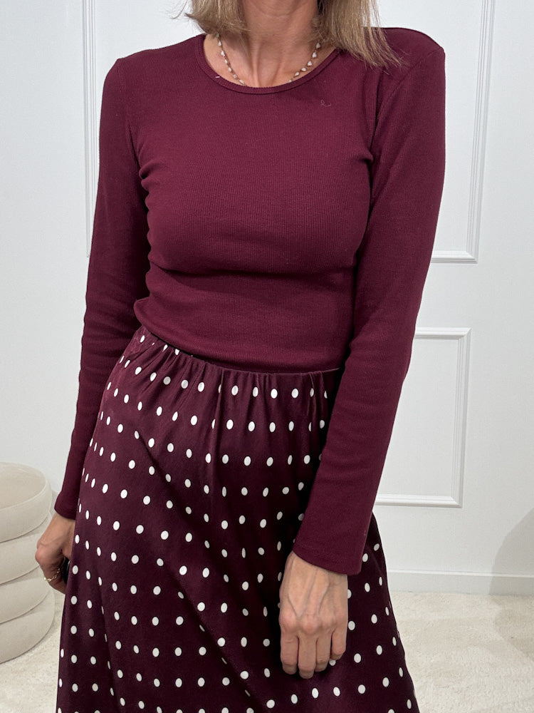 "Trapani" schönes Longshirt aus Baumwolle - bordeaux