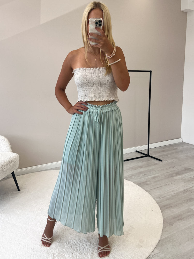 Plissee Culotte Hose - Eisminze