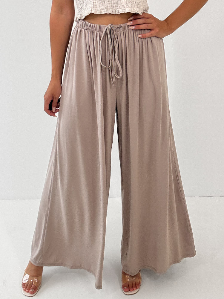 "Pienza" weiche Hose aus Viscose - dunkelbeige