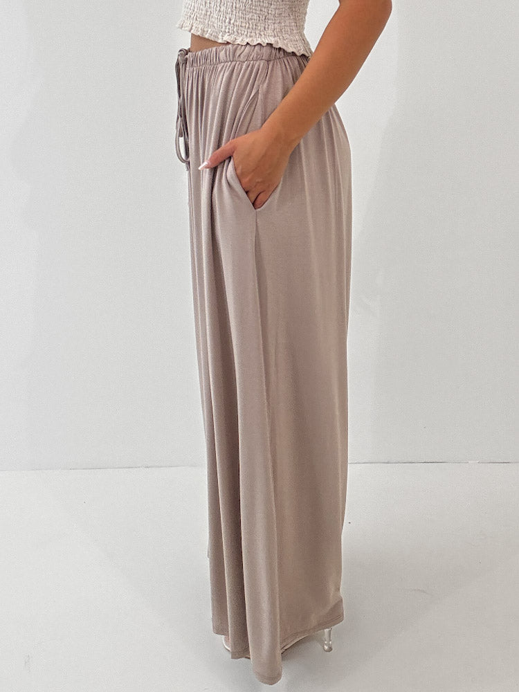 "Pienza" weiche Hose aus Viscose - dunkelbeige