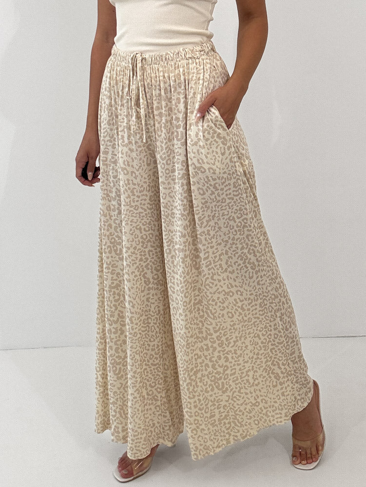 "Pienza Leo" weiche Hose aus Viscose - beige/creme