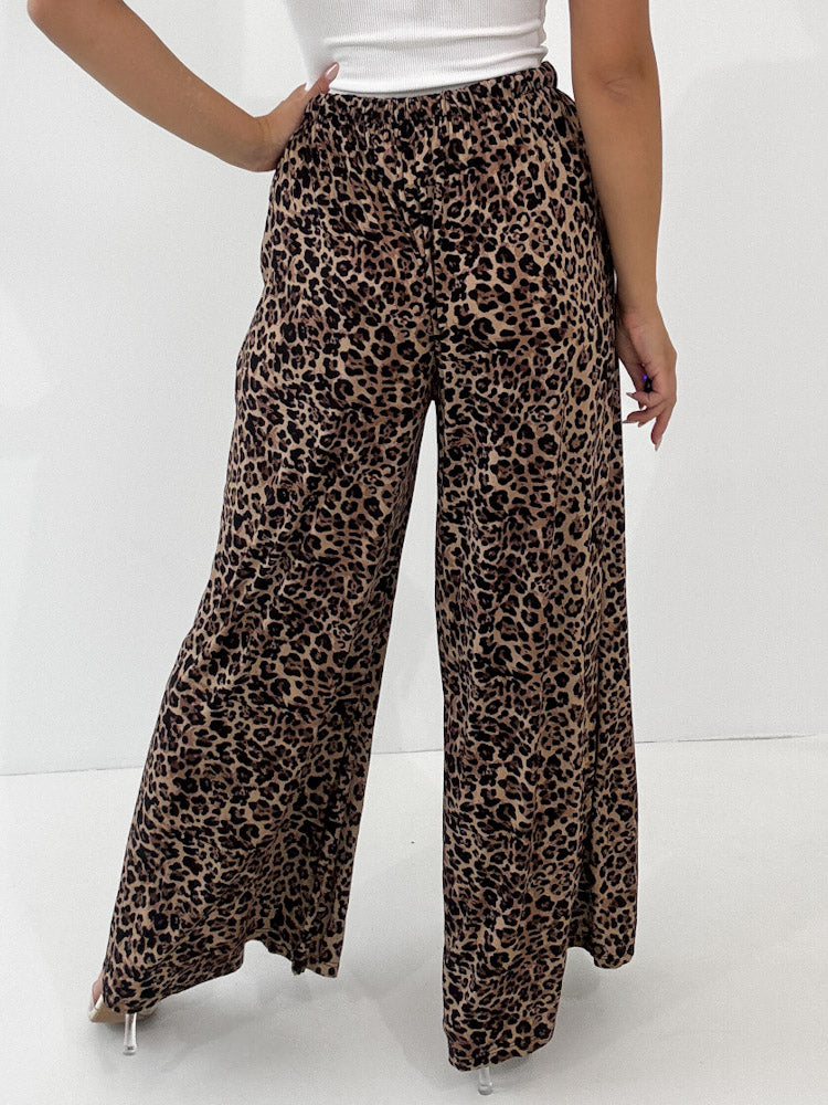 "Pienza Leo" weiche Hose aus Viscose - camel/schwarz
