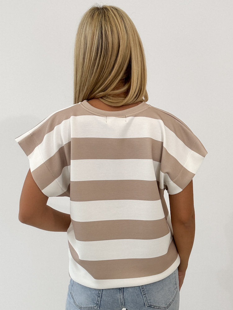 "Summer Line" Shirt Viscose - weiß/beige