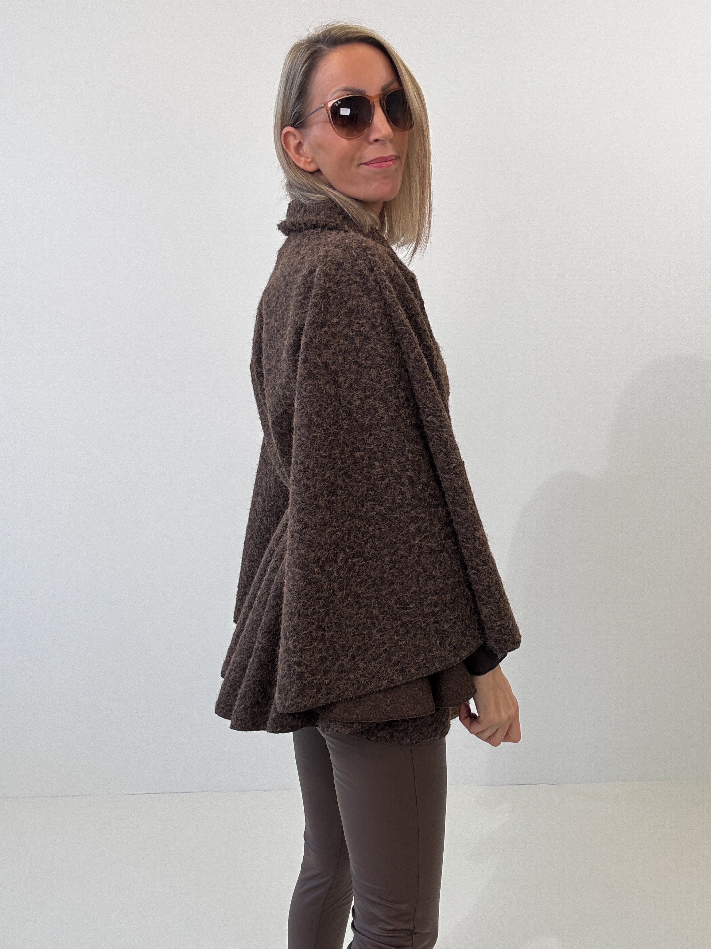 "Umbria" schöner Poncho - dunkelbraun