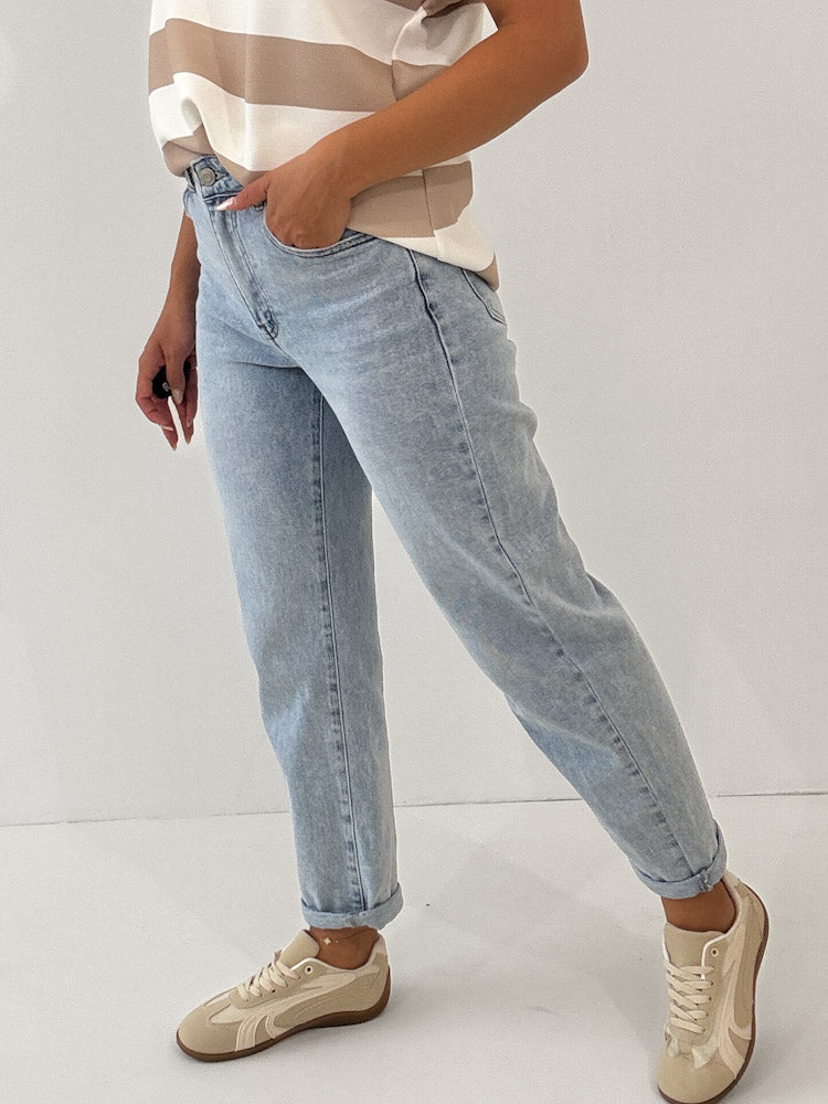 "Mom Blue 2.0" Old Mom Fit Jeans - blue