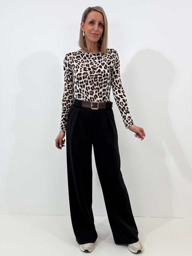 "Pari" elastische Hose aus Viskose - schwarz