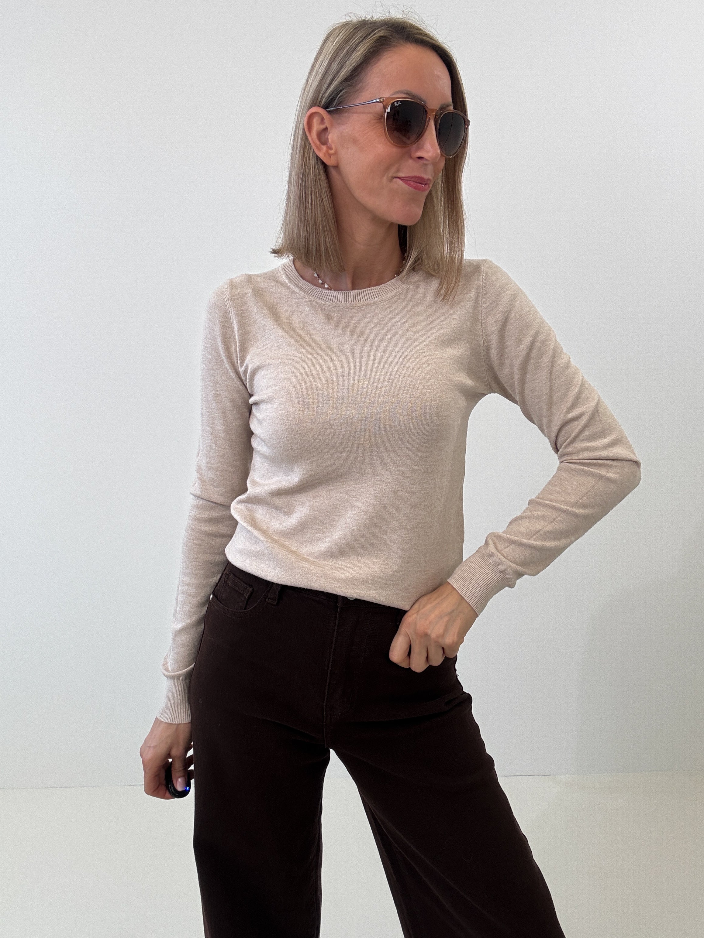 "Cushy" kuscheliger Cashmere Pullover - beige