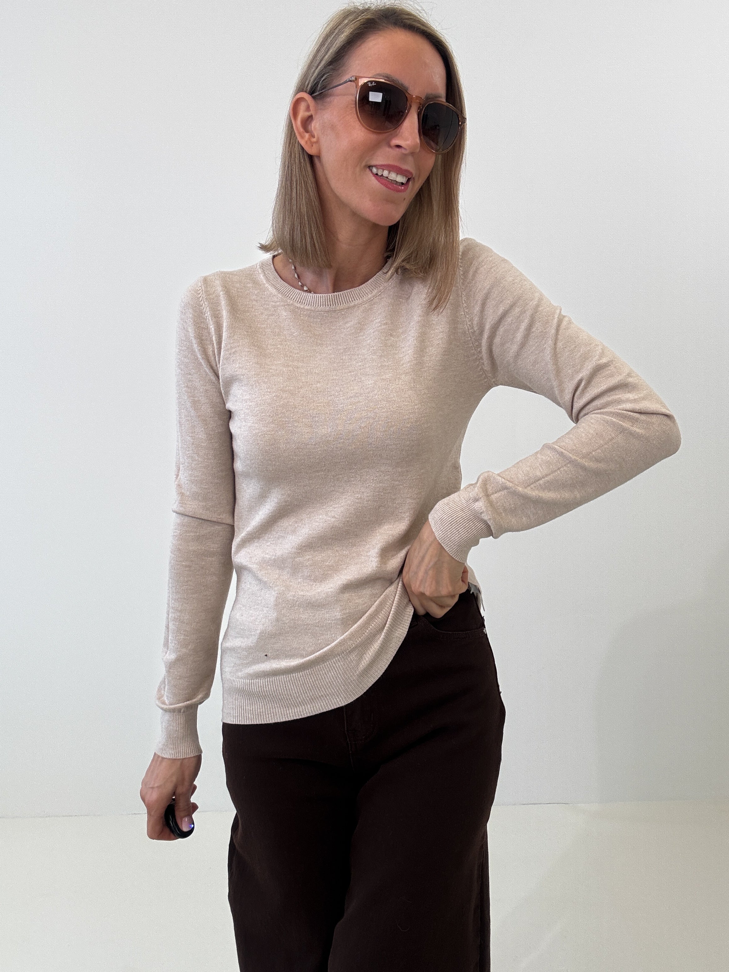 "Cushy" kuscheliger Cashmere Pullover - beige