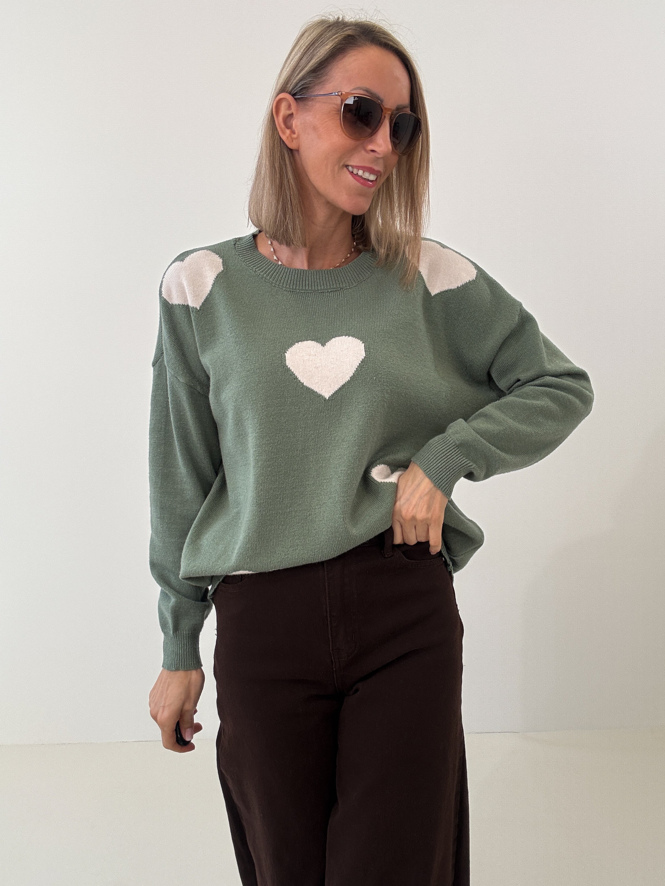 "Simply Heart" Pullover aus Viscose - grün