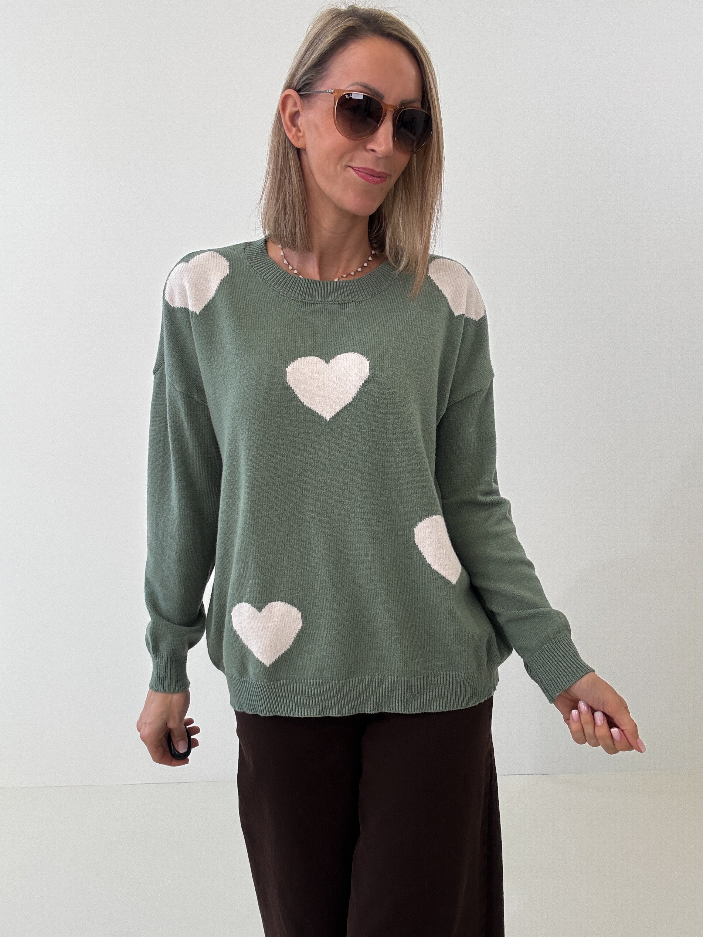 "Simply Heart" Pullover aus Viscose - grün