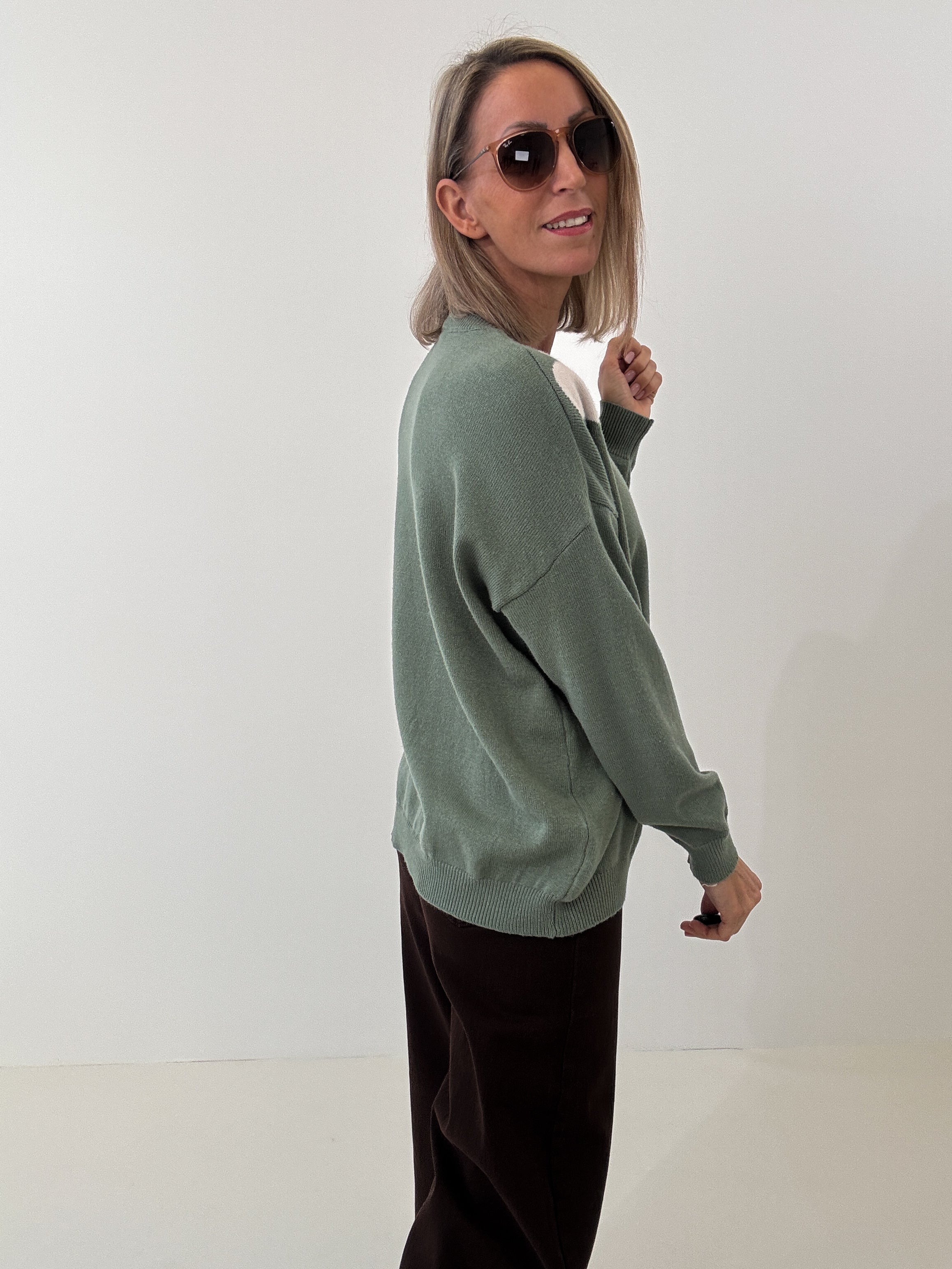 "Simply Heart" Pullover aus Viscose - grün