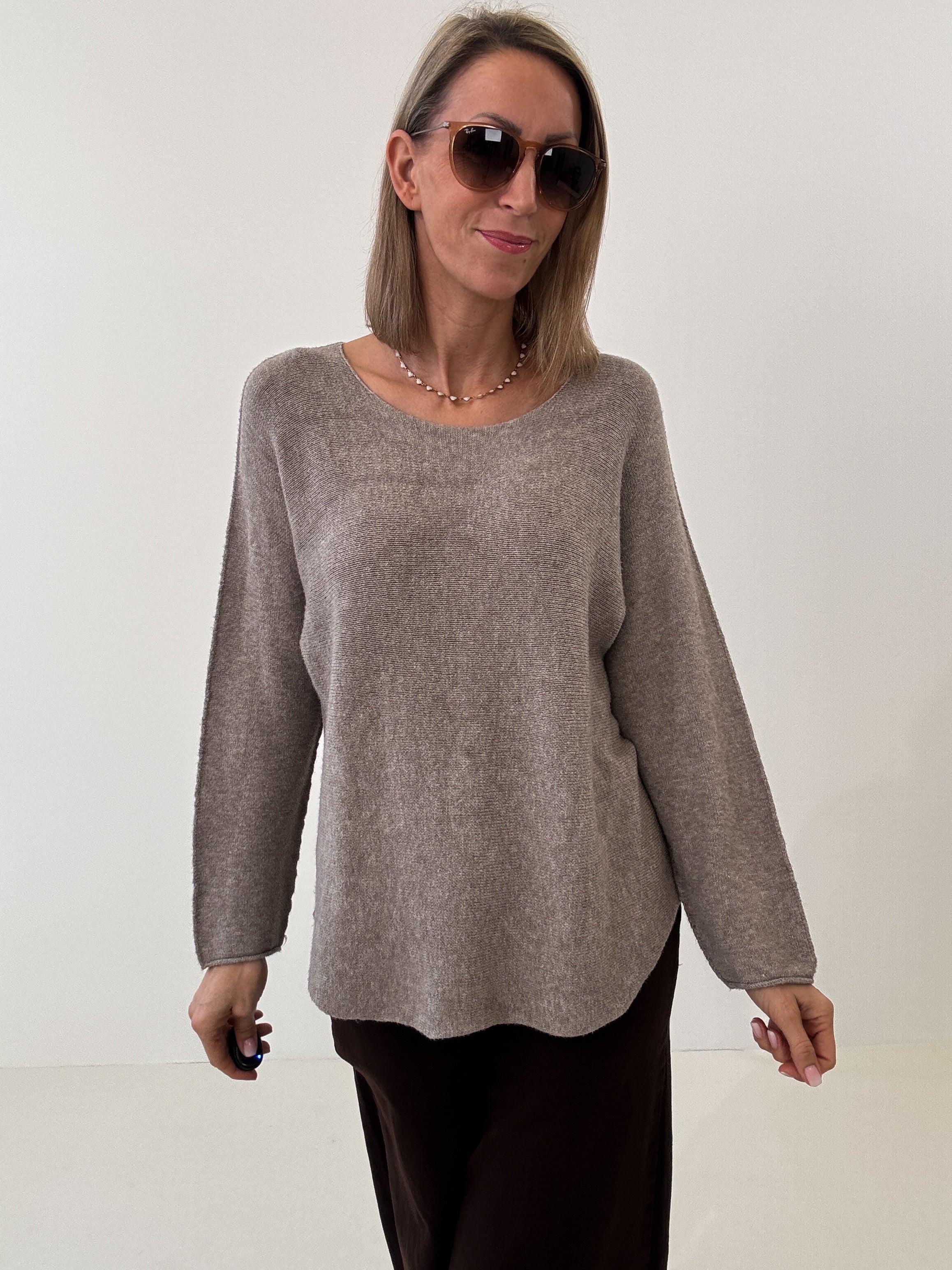 „Vicenza" weicher Pullover mit Viscose - mocca