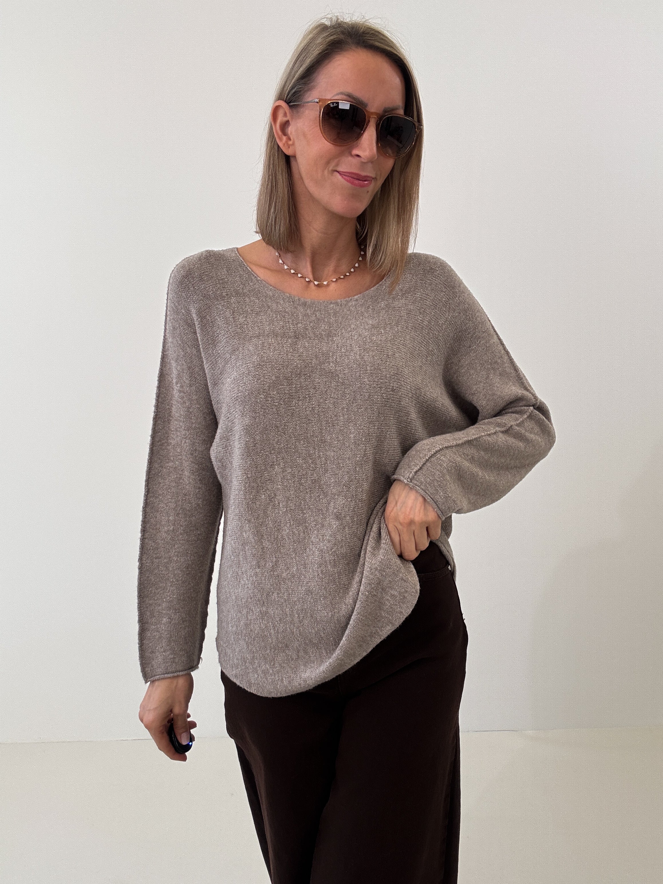 „Vicenza" weicher Pullover mit Viscose - mocca