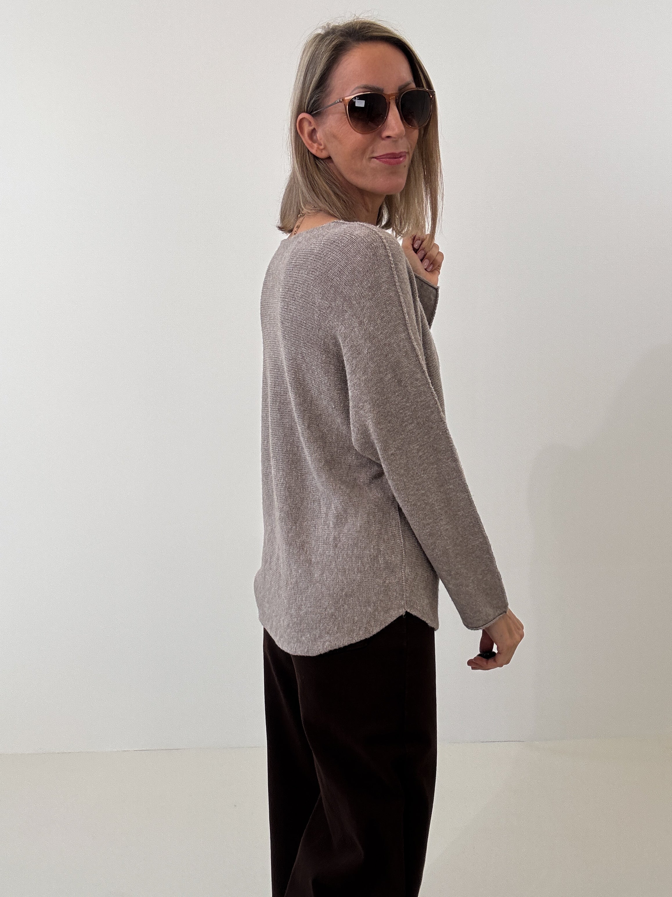 „Vicenza" weicher Pullover mit Viscose - mocca