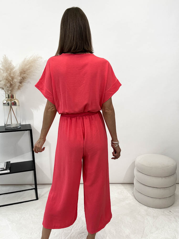 "Sunshine" Jumpsuit - coral