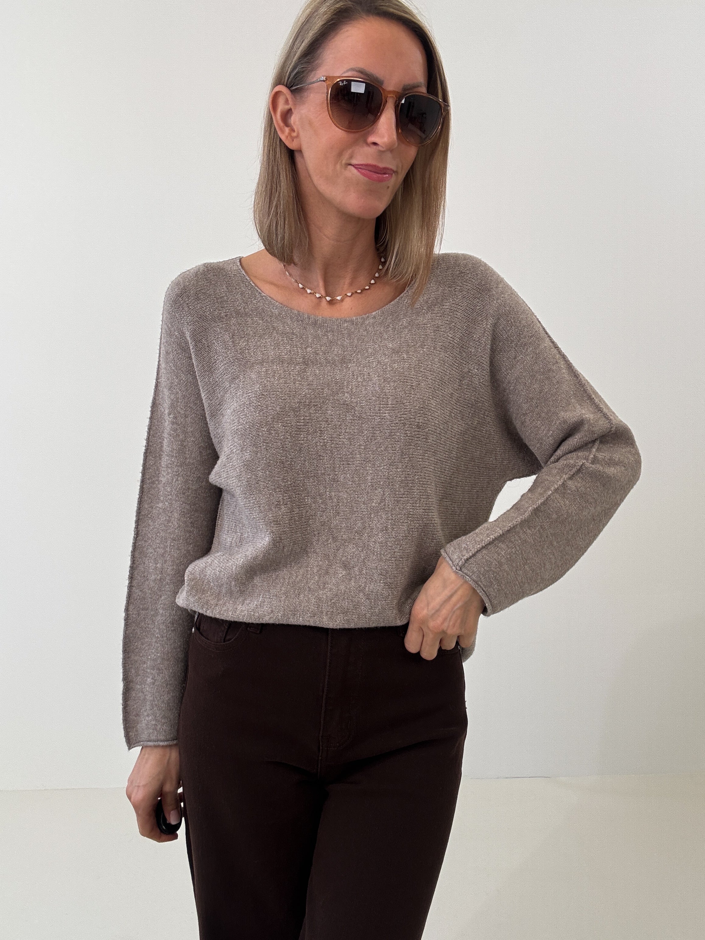 „Vicenza" weicher Pullover mit Viscose - mocca