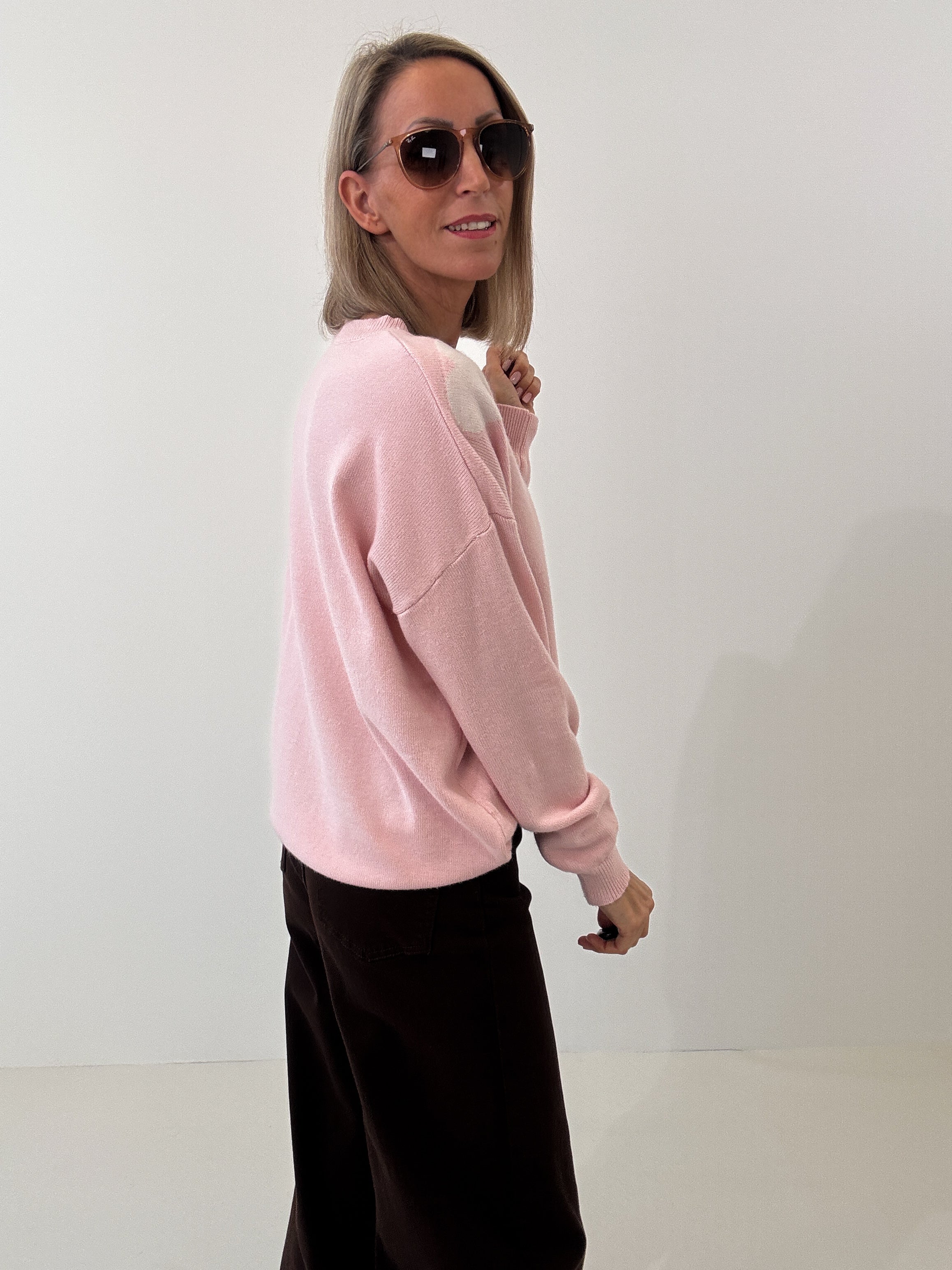 "Simply Heart" Pullover aus Viscose - rosa