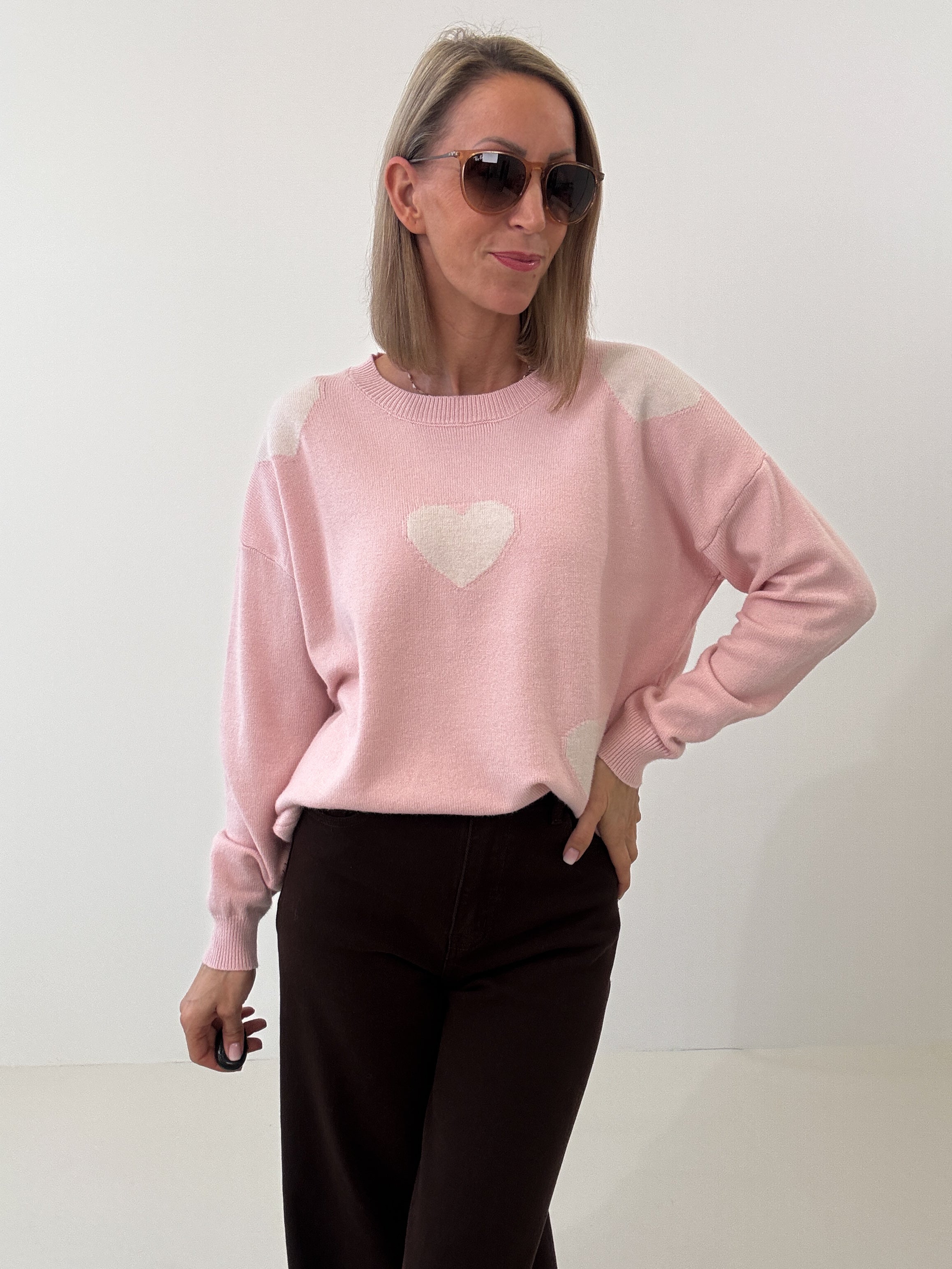 "Simply Heart" Pullover aus Viscose - rosa