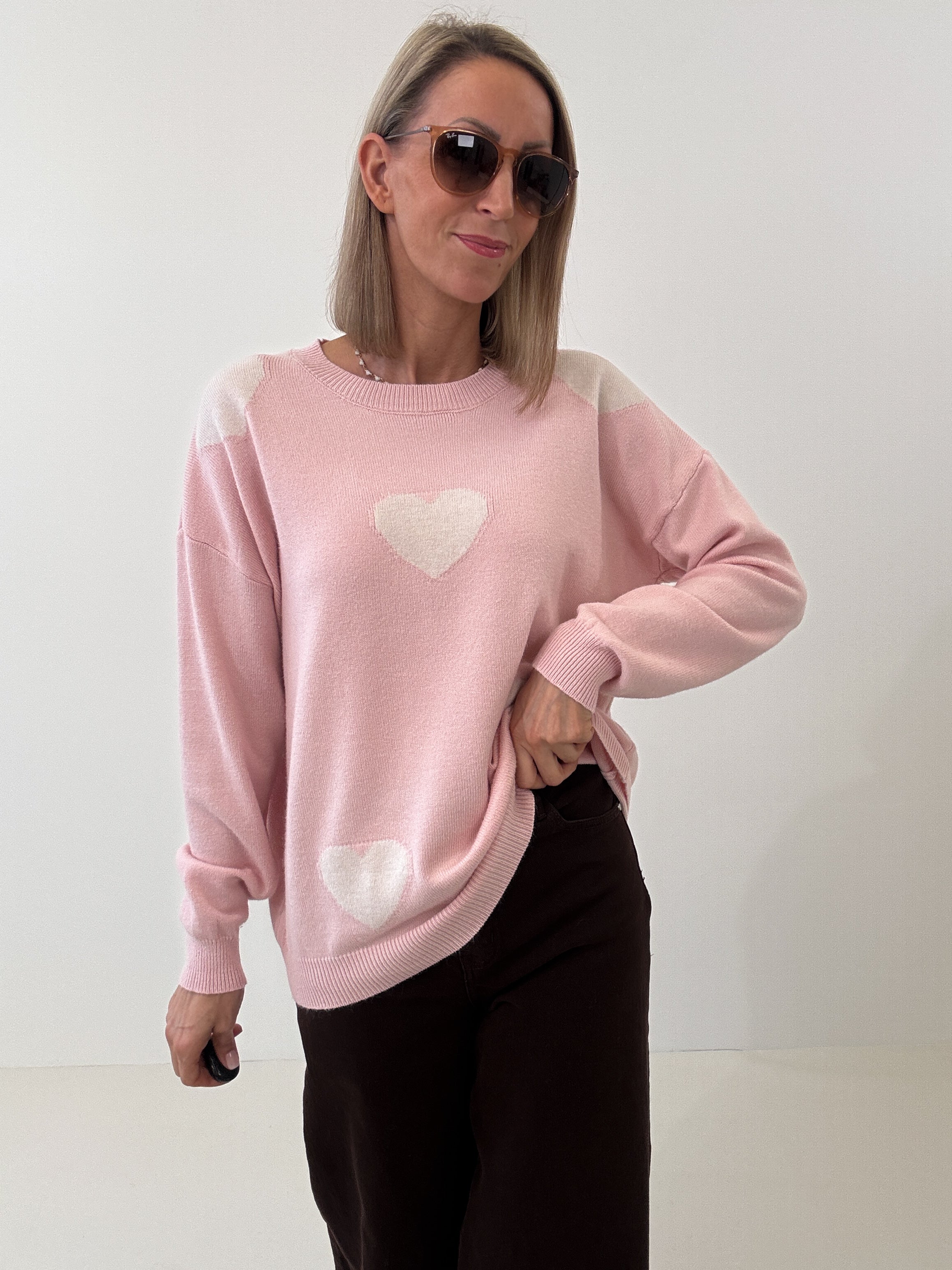 "Simply Heart" Pullover aus Viscose - rosa