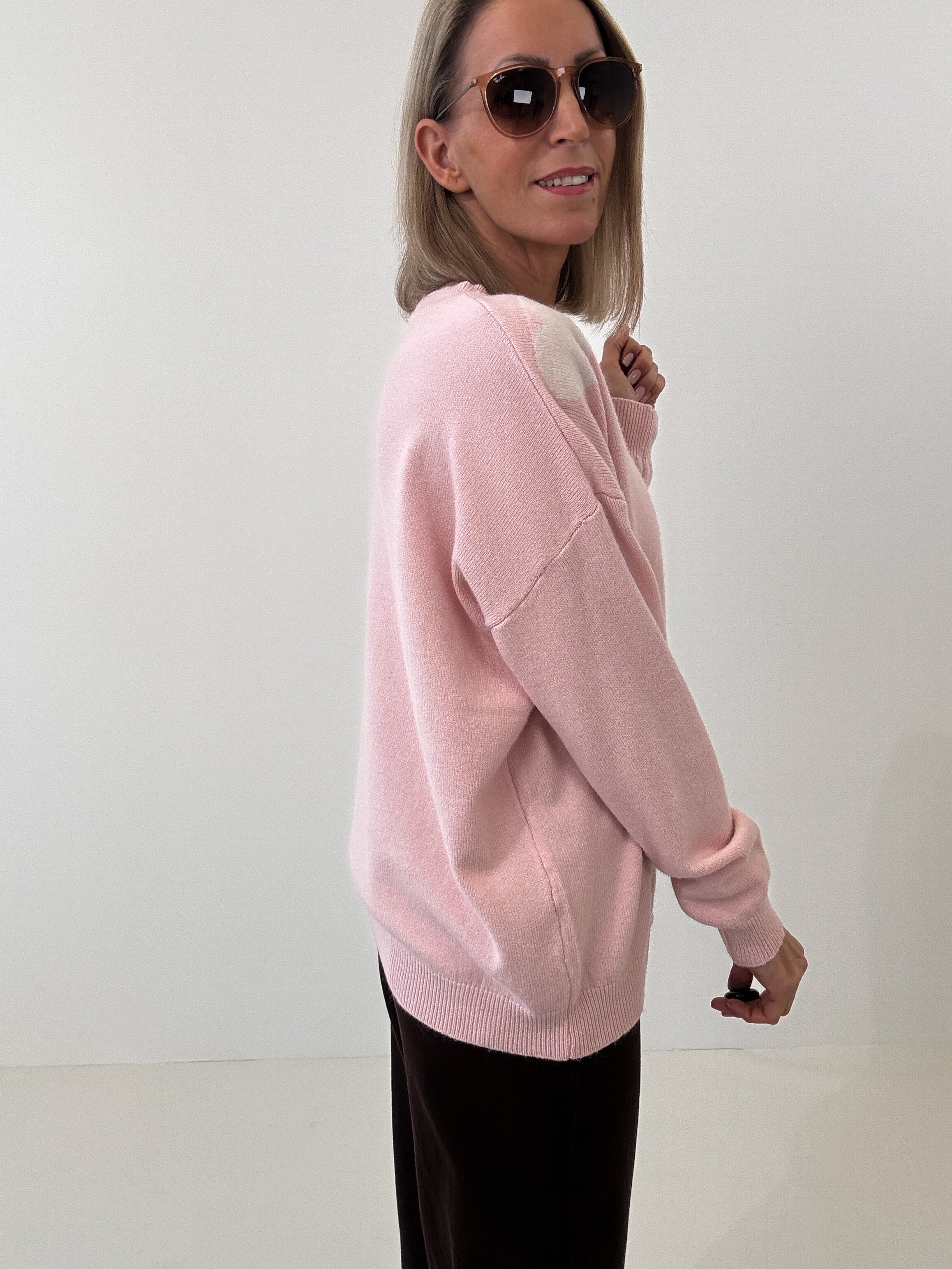 "Simply Heart" Pullover aus Viscose - rosa