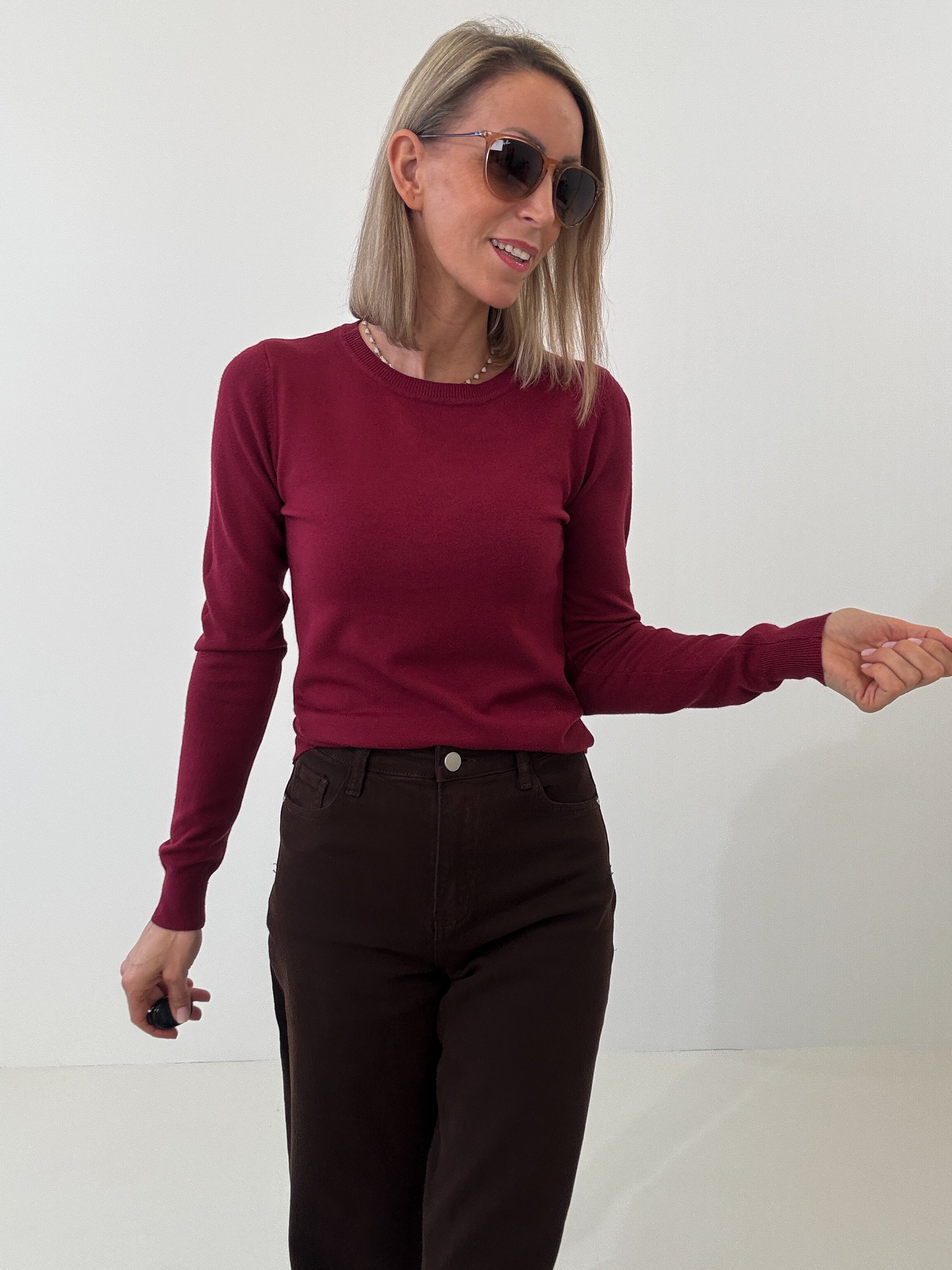 "Cushy" kuscheliger Cashmere Pullover - bordeaux