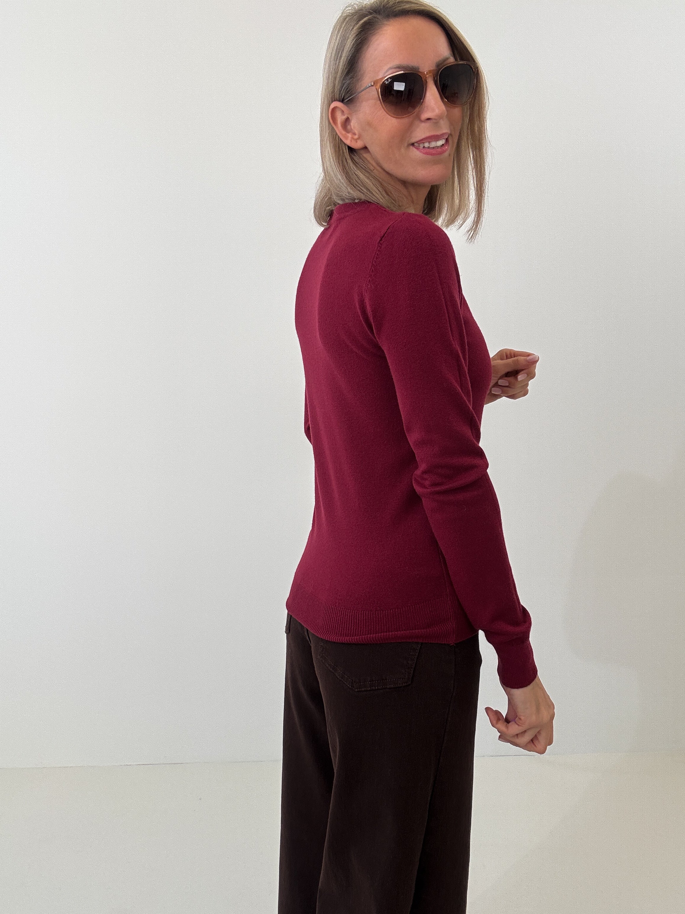 "Cushy" kuscheliger Cashmere Pullover - bordeaux