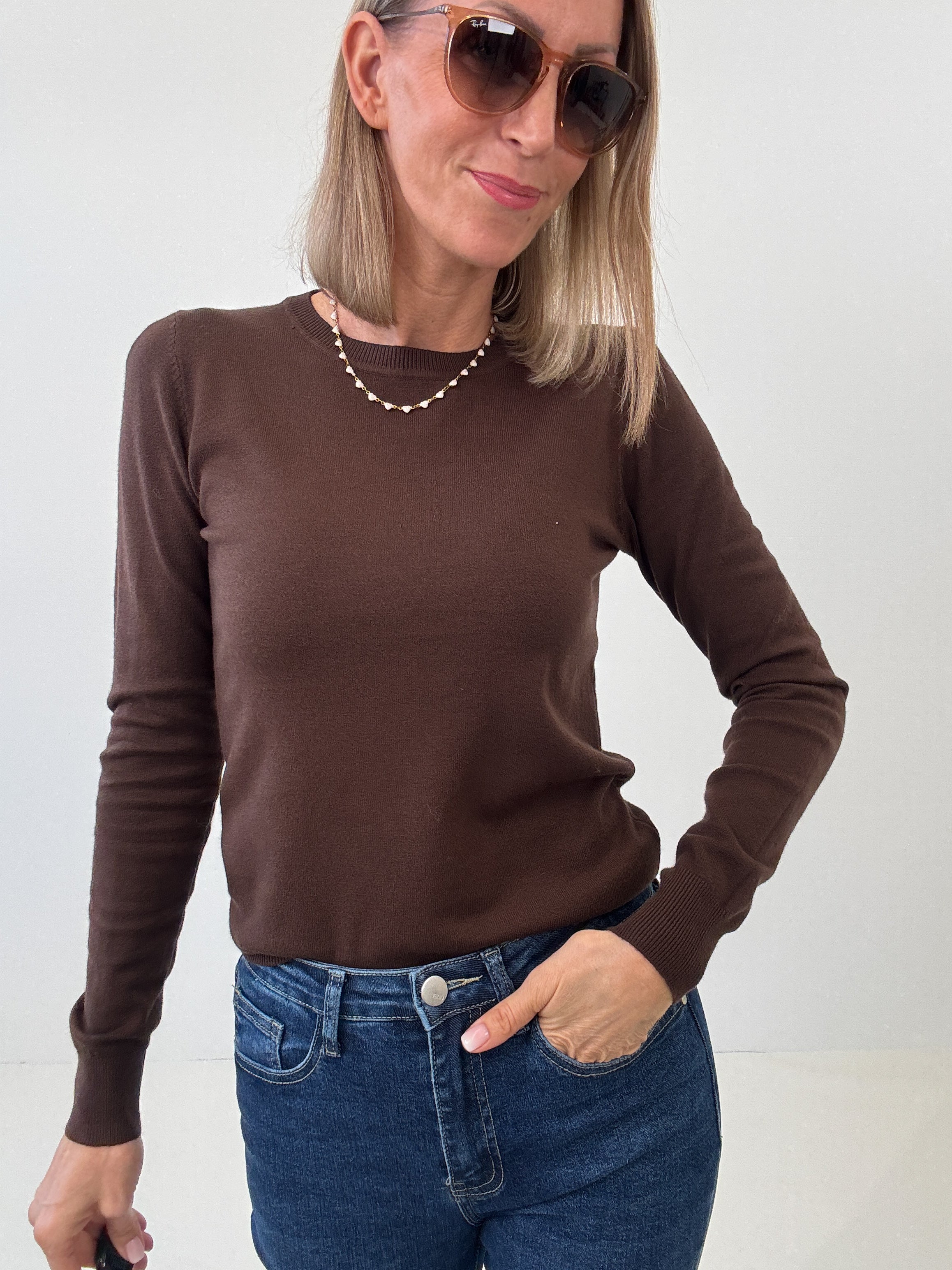 "Cushy" kuscheliger Cashmere Pullover - choco braun