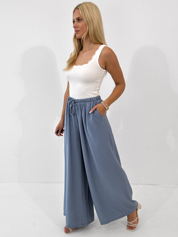 "Milano" weiche Hose aus Viscose - blau