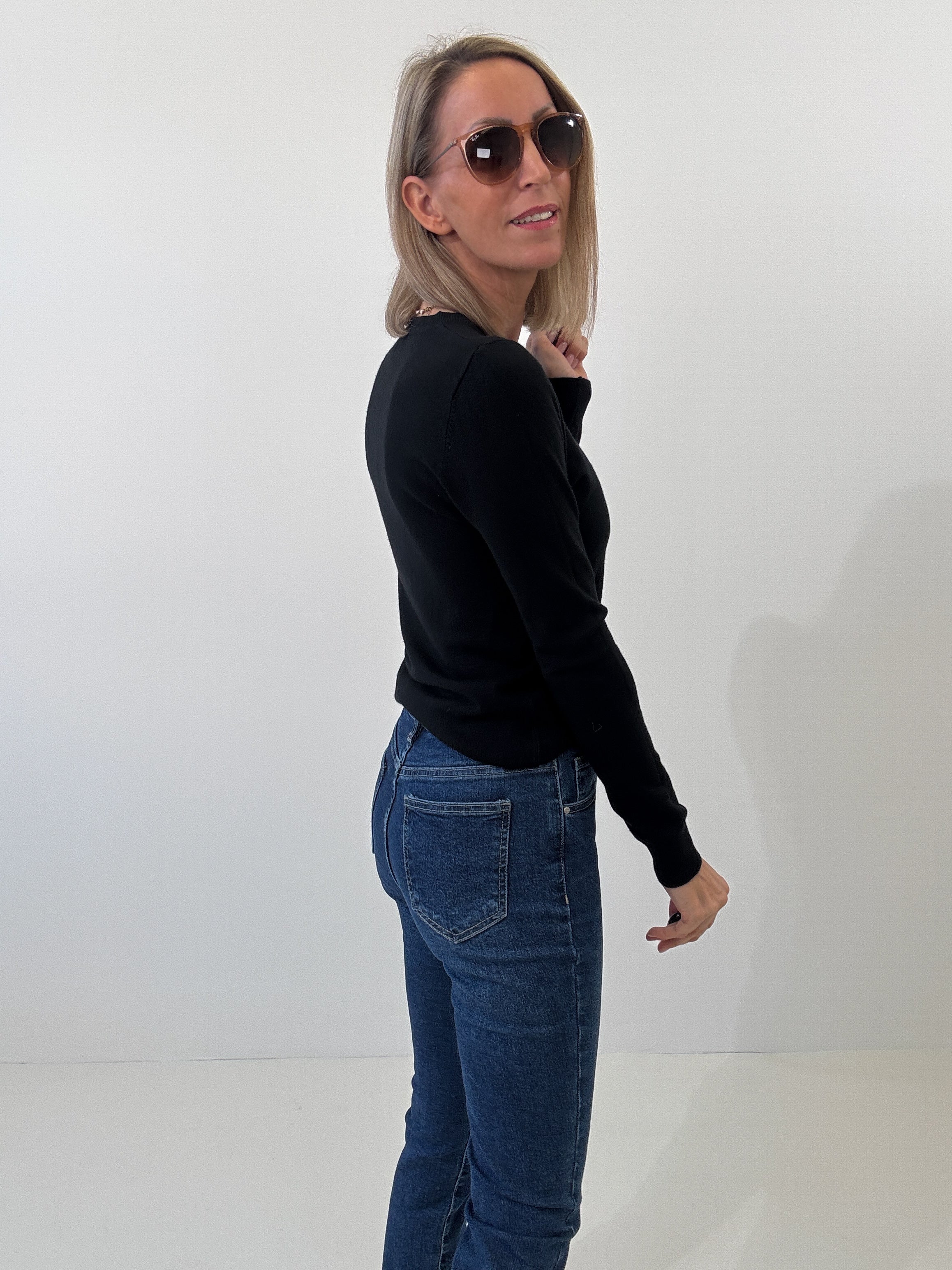 "Cushy" kuscheliger Cashmere Pullover - schwarz